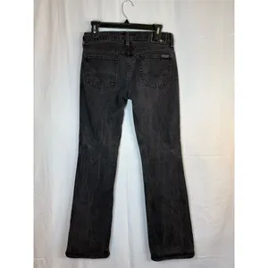 7 For All Mankind Jeans Womens Black Charcoal Wash Straight Leg 32 Inseam thumbnail 8