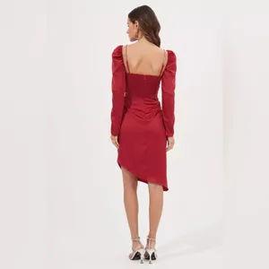 ASTR THE LABEL Claudina Womens Rouched Embellished Midi Dress thumbnail 8