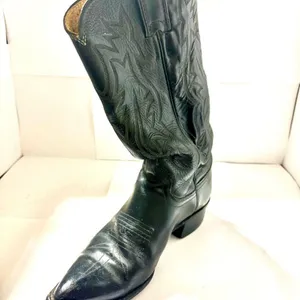 Vintage Justin Cowgirl Black Leather Boots Size 6 B mismatch thumbnail 3