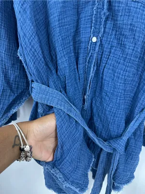 Aerie Blue Gauzy High Waisted Romper Size XL Boho thumbnail 6