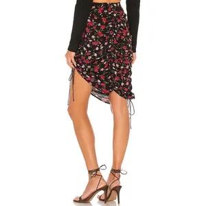 NWOT FOR LOVE & LEMONS Molly Skirt Floral Rose Ruched thumbnail 7
