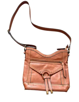 B.C.B.G. Brown Leather Crossbody ShB.C.B.G. Brown Leather Crossbody Shoulder Bag thumbnail 1