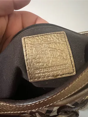 Vintage/Y2K Burberry Haymarket Check Laser-Cut Drawstring Shoulder Bag thumbnail 3