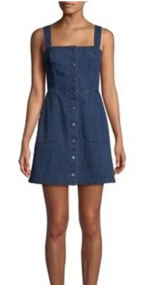 Revolve capulet dark wash denim button front sheath dress size small‎ summer thumbnail 1