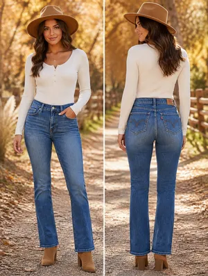 Levi's Women's Light Blue Bootcut Jeans thumbnail 2