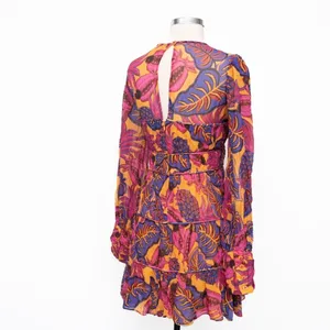 Farm Rio |‎ Fruit Dream Long Sleeve Pleated Tiered Dress thumbnail 12
