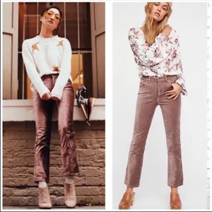 NWT Free‎ People Velvet Crop Pants Taupe Size 26 thumbnail 2