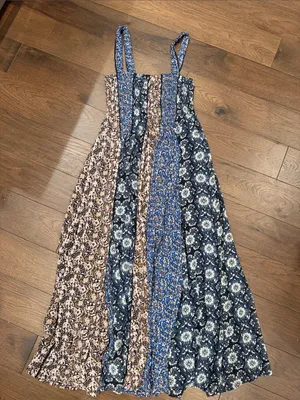 FREE PEOPLE Come Together Maxi Dress in Black Combo Size Small - C57-015 thumbnail 2