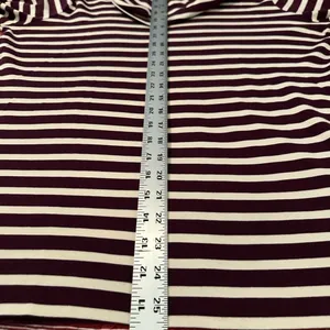 L.L. Bean Maroon and White Striped Cowl Neck thumbnail 6