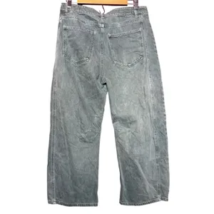 Zara‎ Barrel Jeans Women Size 6 Grey Wide Leg High Rise Faded Denim Pants thumbnail 2
