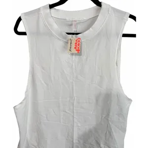 Free People Movement Hot Shot Muscle Tank Top White Women's Size Large thumbnail 3