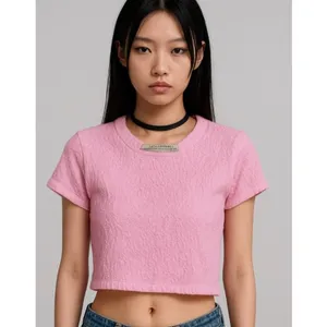 Zara Women Cropped Top L Pink Fuzzy Eyelash Knit Y2K Coquette‎ Indie Festival thumbnail 2