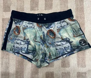 Salt Life Women's Nautical Print Swim Coverup Shorts - Teal, Navy, Cream thumbnail 1