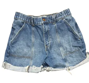 Wrangler High Rise Denim Carpenter Shorts Distressed Cuffed thumbnail 1