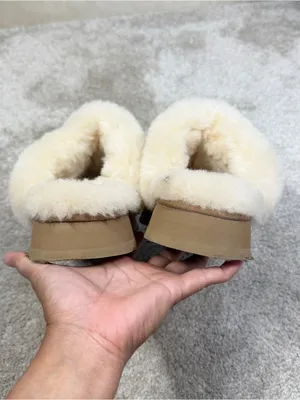 UGG Women’s Disquette Slippers Shoes Suede Sheepskin in Chestnut 7 thumbnail 8