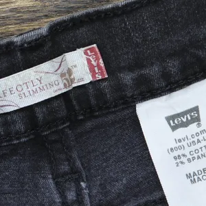 Levi's Vintage Y2K 512 Perfectly Slimming Stretch Jeans Black Wash 12 Misses thumbnail 7