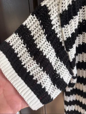 NWT EVEREVE Erica Pullover Striped Sweater Black White Generous XS thumbnail 7