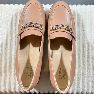 1133|NWOT Naturalizer Darry Leather Platform Chain Lug Sole Loafer Tan Women 12M thumbnail 5
