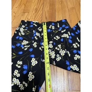 Maeve Anthropologie Colette Black Floral Wide Leg Crop Pants Size 28 thumbnail 8
