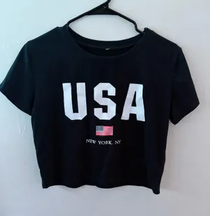 navy blue usa crop top Black Size M thumbnail 1