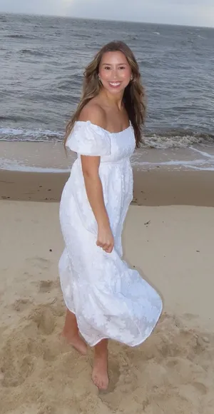 White Floral Midi Entro Dress thumbnail 1