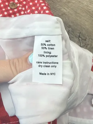 Hutch Anthropologie red and white gingham dress with front slit size‎ 0 thumbnail 4