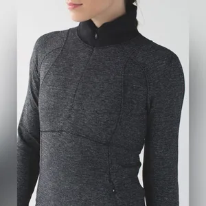 Vintage Runderful 1/2 Zip - Mini Check Pique Heathered Black/Black - 2 thumbnail 5