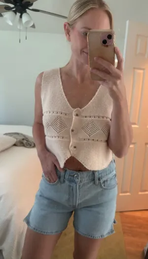 Cream Knit Button thumbnail 1