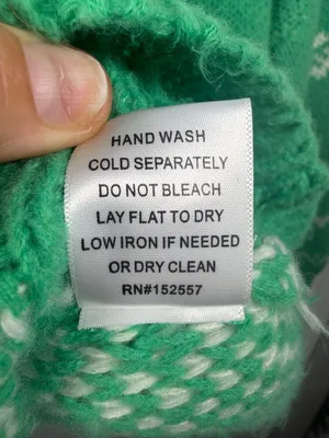 Grey Bandit Green and White Floral Pattern Crew Neck Sweater thumbnail 6