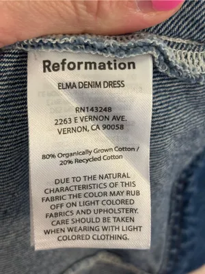 REFORMATION Elma Denim Mini Dress thumbnail 6