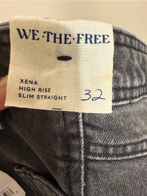 New We the Free Xena High Rise Slim Straight 32 Dark Gray Denim Jeans Womens thumbnail 4