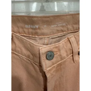 Old Navy‎ Mid-Rise Baggy Wide Leg Jeans Peach Orange Denim Pants Size 10 thumbnail 6