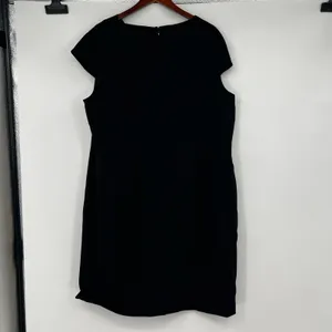 Calvin Klein plus size 20W black shift sheath dress career short cap sleeve LBD thumbnail 3