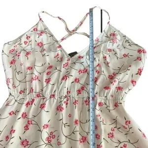 Reformation Floral Midi Dress Side Slit Criss Cross Back Size M (runs small) thumbnail 11