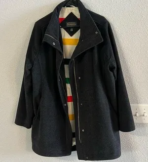 Pendleton Women's Water Resistant Cascade Wool Campbell Coat Charcoal Size L thumbnail 1