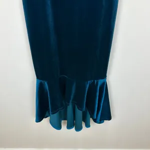 Lulus How Much I Care Dark Teal Velvet Off-the-Shoulder Midi Dress Party XS NWT thumbnail 8