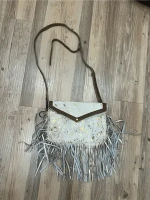 NWT Myra Bag Cowhide Fringe Golden Girl Crossbody Bag Western Purse Cowgirl thumbnail 1