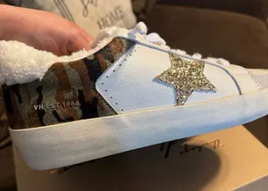 Vintage Havana Camo and White Kids Shoes with Gold Star thumbnail 1