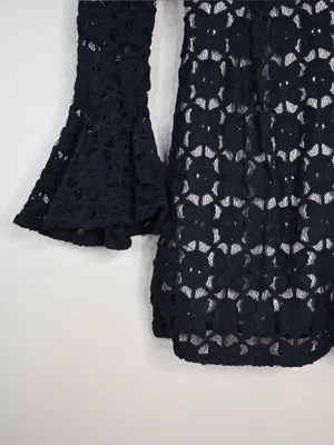 Free People Women's 4 Back to Black Crochet Mini Dress thumbnail 6
