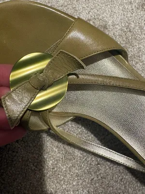 Anne Klein Green Tan Leather Sandals size 8.5 thumbnail 5