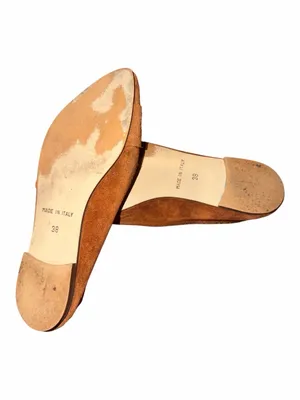 LE MATIN Brown Suede Pointed-Toe Flats with Buckle thumbnail 4