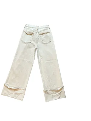 a.n.a Highest-Rise Wide Leg Cuffed Jeans Off-White Cream Size 6 (Waist 30) thumbnail 2