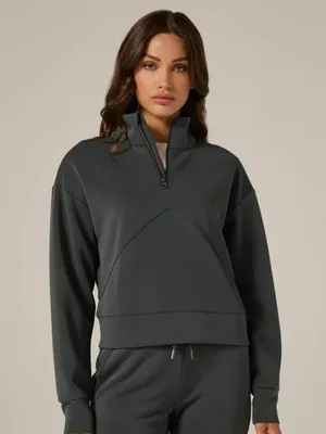 7 Diamonds Rev Crop Quarter Zip Green Size L thumbnail 1