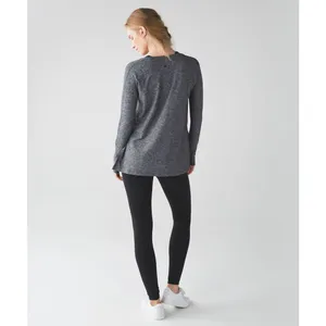 Lululemon Dash To Class Long Sleeve Heathered Black Size 10 thumbnail 2