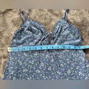 American Eagle Blue Floral Slip Dress babydoll style thumbnail 6