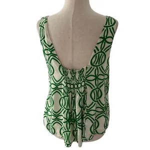 Maeve Green & White Shirt Women Top Size Small | 57-53 thumbnail 2