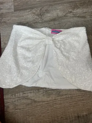 Edikted strapless sequin bow front crop top thumbnail 6