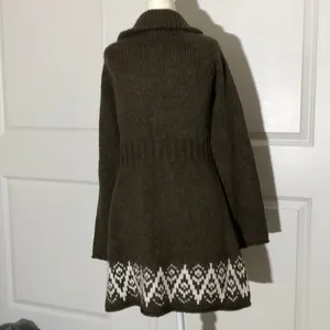 Mossimo Boho Long Line Sweater Fringe Cardigan Medium Pockets thumbnail 2