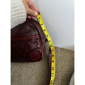 Italian Red Leather Shoulder Bag Logo Quiet Luxury Classic Business Professional thumbnail 8