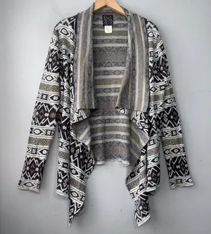 Billabong Drape Cardigan Size Large Aztec Boho Western Waterfall Coastal Cowgirl thumbnail 1
